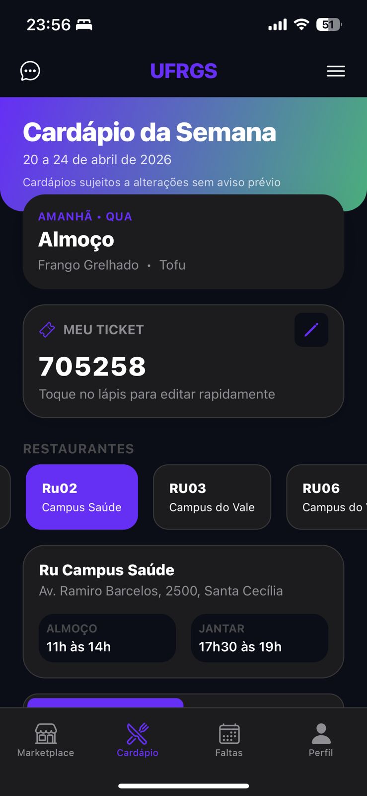 Ticket do RU